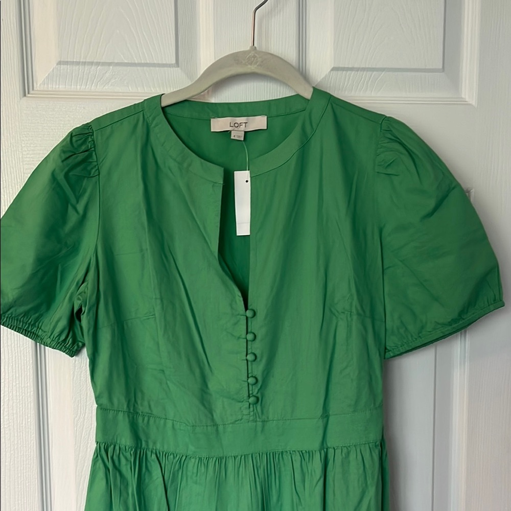 Loft size 4 green midi dress Sleeveless
